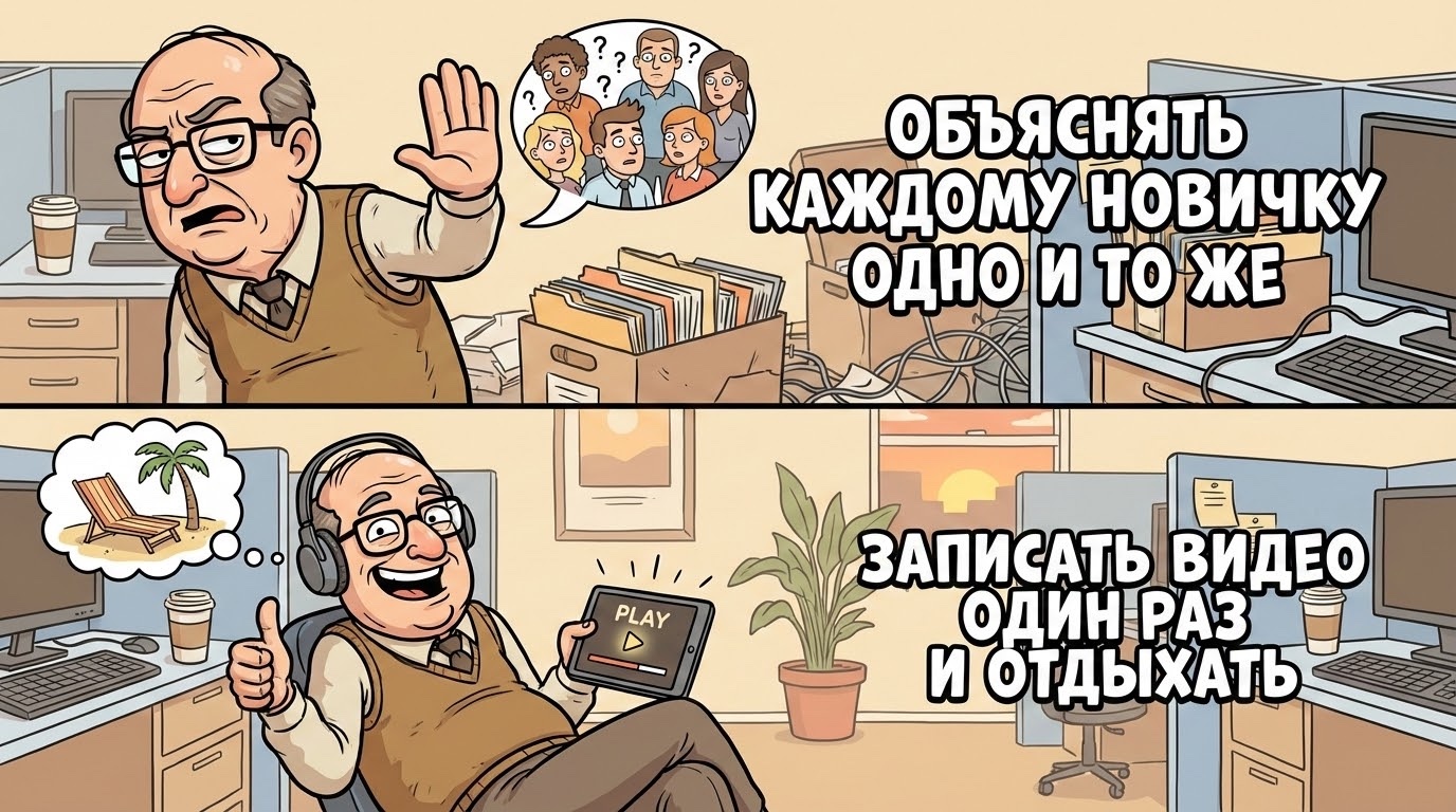 Уставший наставник в бесконечных созвонах с новичками