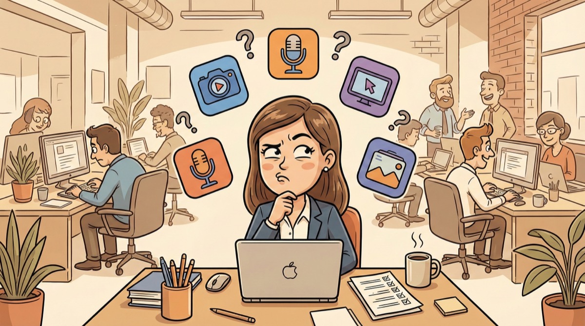 Выбор сервиса для записи экрана