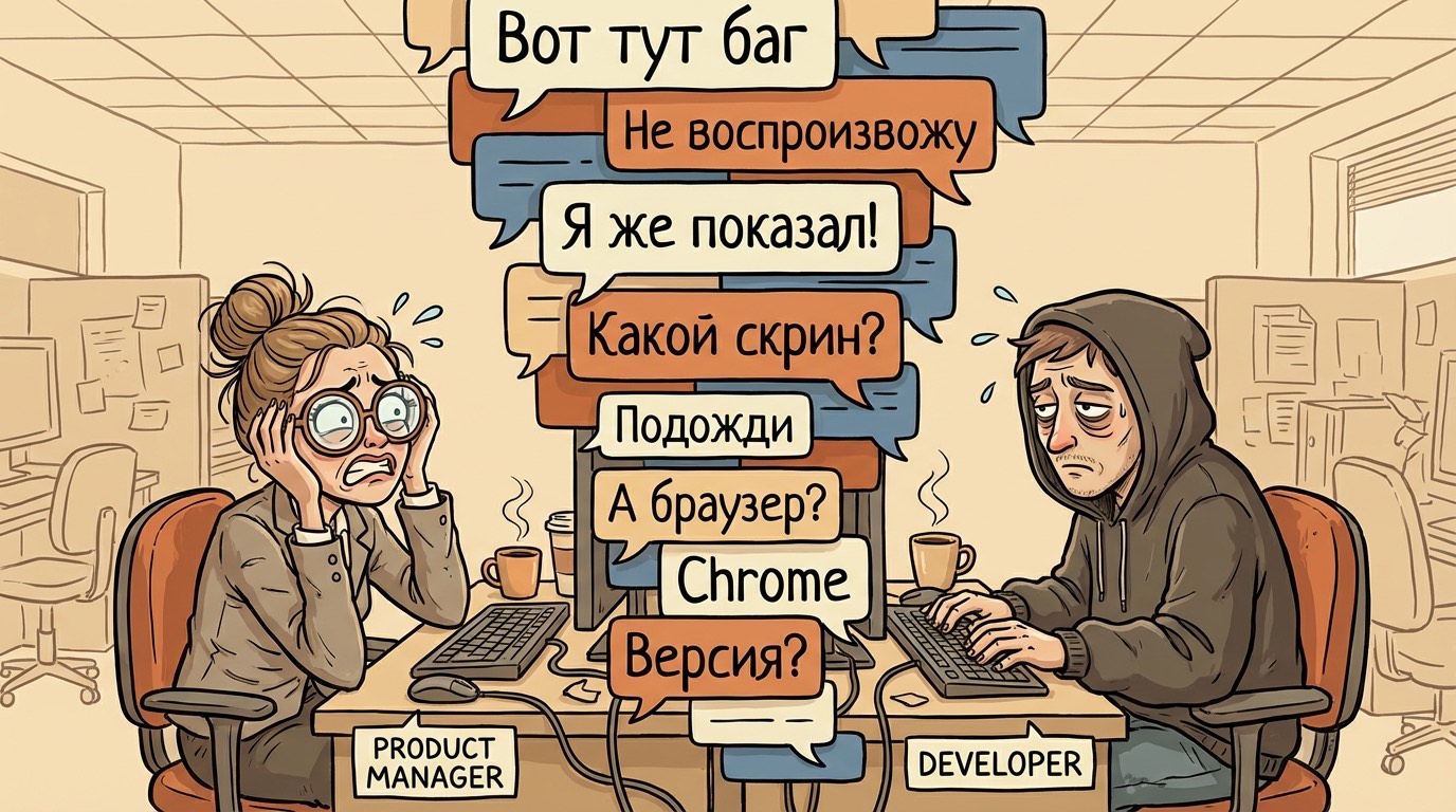Пинг-понг в чате между продактом и разработчиком — бесконечные уточнения по баг-репорту
