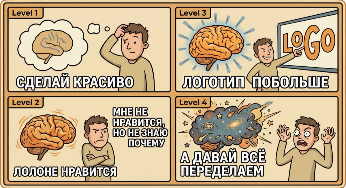 Мем: расширяющийся мозг — виды клиентского фидбека