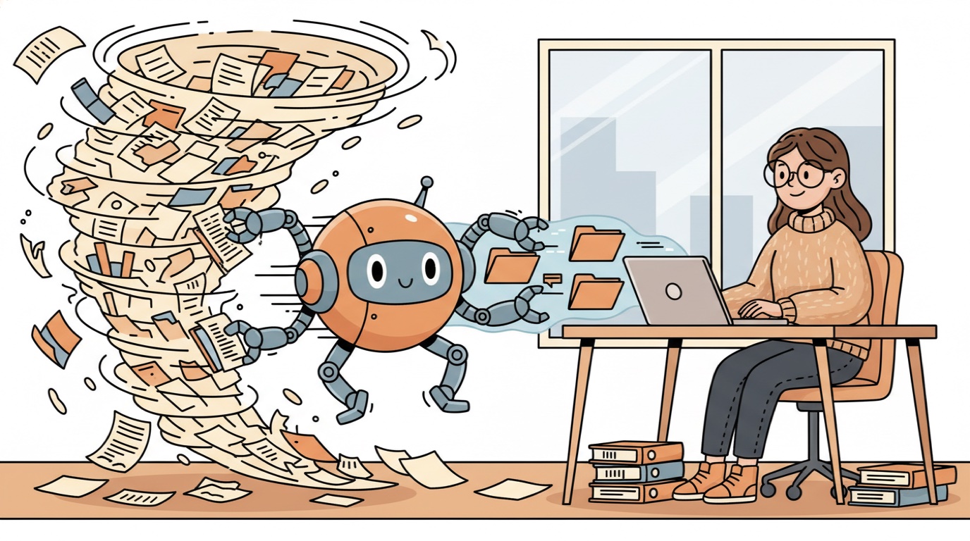 AI-робот превращает хаос из бумаг в порядок — автоматизация маркетинга и контента